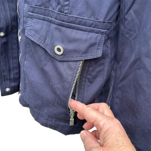 Vintage Esprit Navy Nautical Hooded High Collar Jacket 2 - Picture 6 of 10